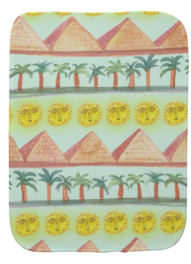 Egyptian pattern baby burp cloth by shoshannah scribbles