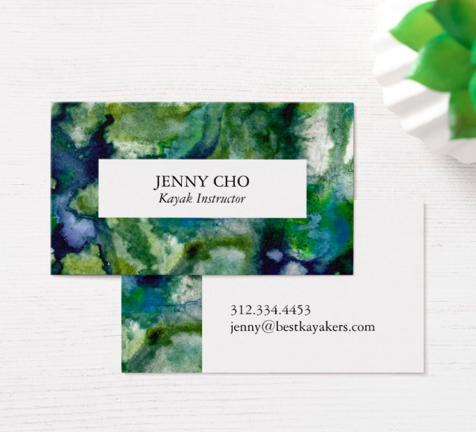 watery world business card design by shoshannah scribbles
